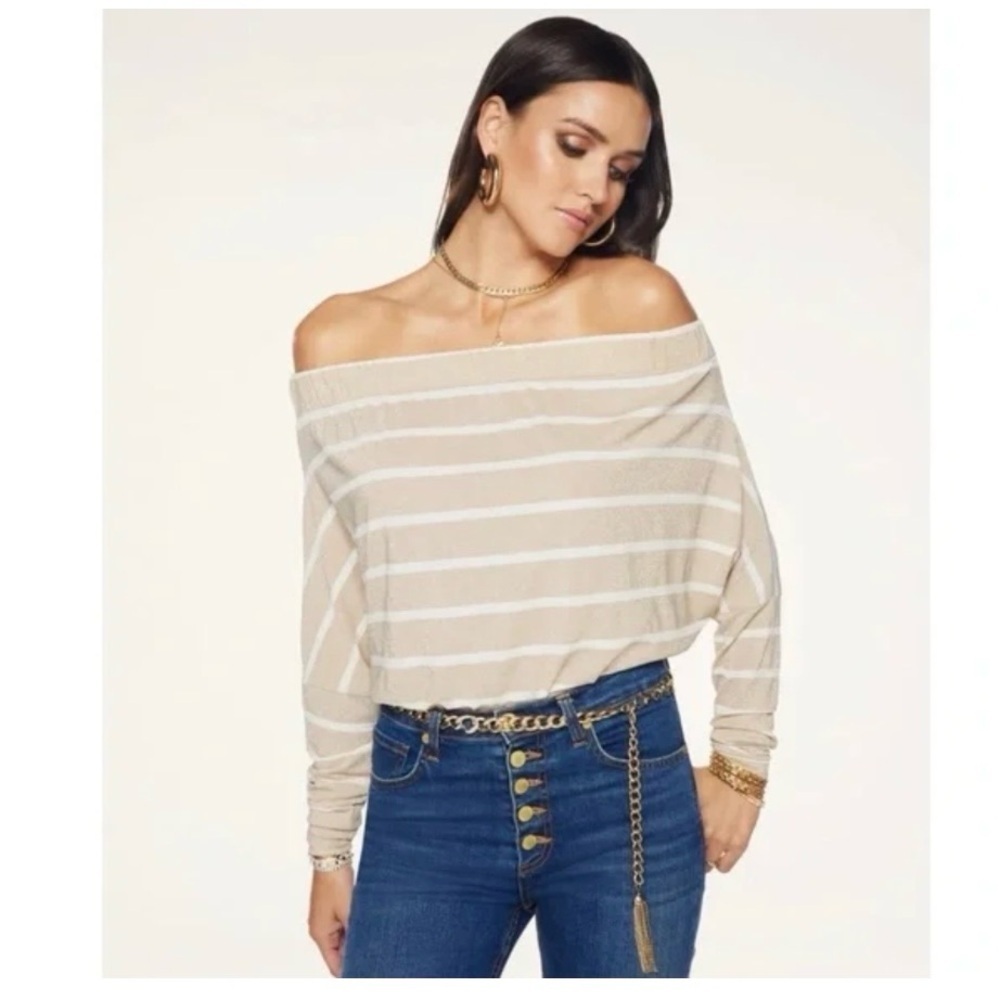 Ramy Brook Desiree Off-Shoulder Bodysuit in Neutral- Size medium